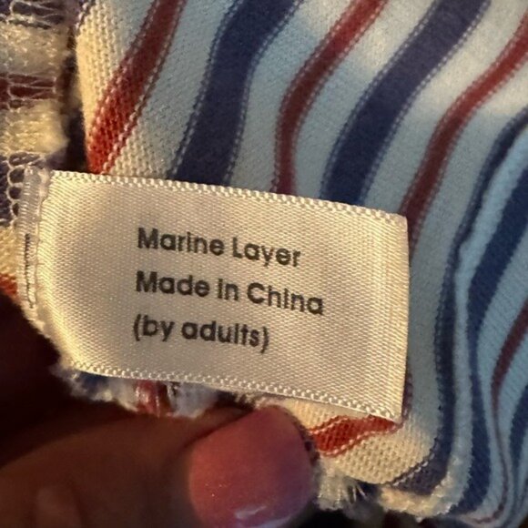 Marine Layer April Dress Small Modal Nautical Striped Comfy Preppy Pockets Cream - Picture 10 of 12